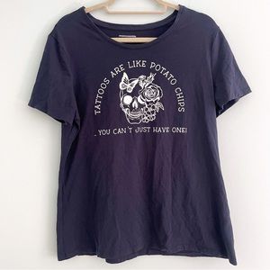 Funny Saying T-Shirt, Tattoos Are Like Potato Chips Graphic Shirt, Essentials